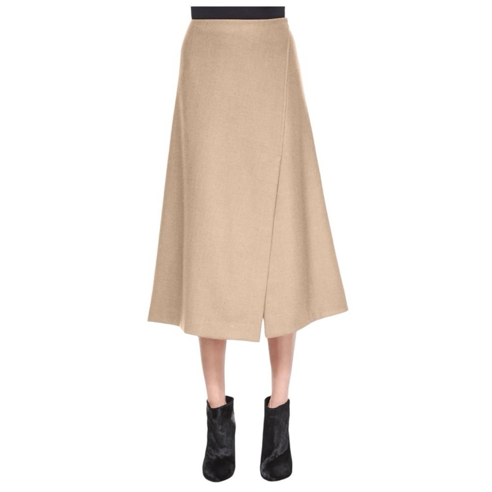 Elegant Tan Midi Skirt